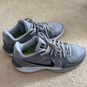 Nike Sabrina Light Gray Basketball Sneakers with Black Swoosh